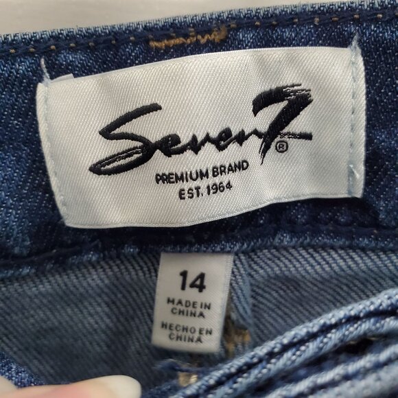 Seven7 90's Straight Jean Woman's‎ Dark Wash High Rise Relaxed Denim NWT Plus 14 - Picture 5 of 8